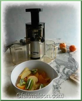 Prparation de jus de fruits avec l'Hurom Omega VSJ.