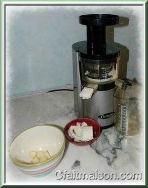 Sorbet  la poire fabriqu avec l'extracteur Hurom Omega VSJ