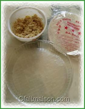 Feuille de riz ronde au format d'un moule  tarte.